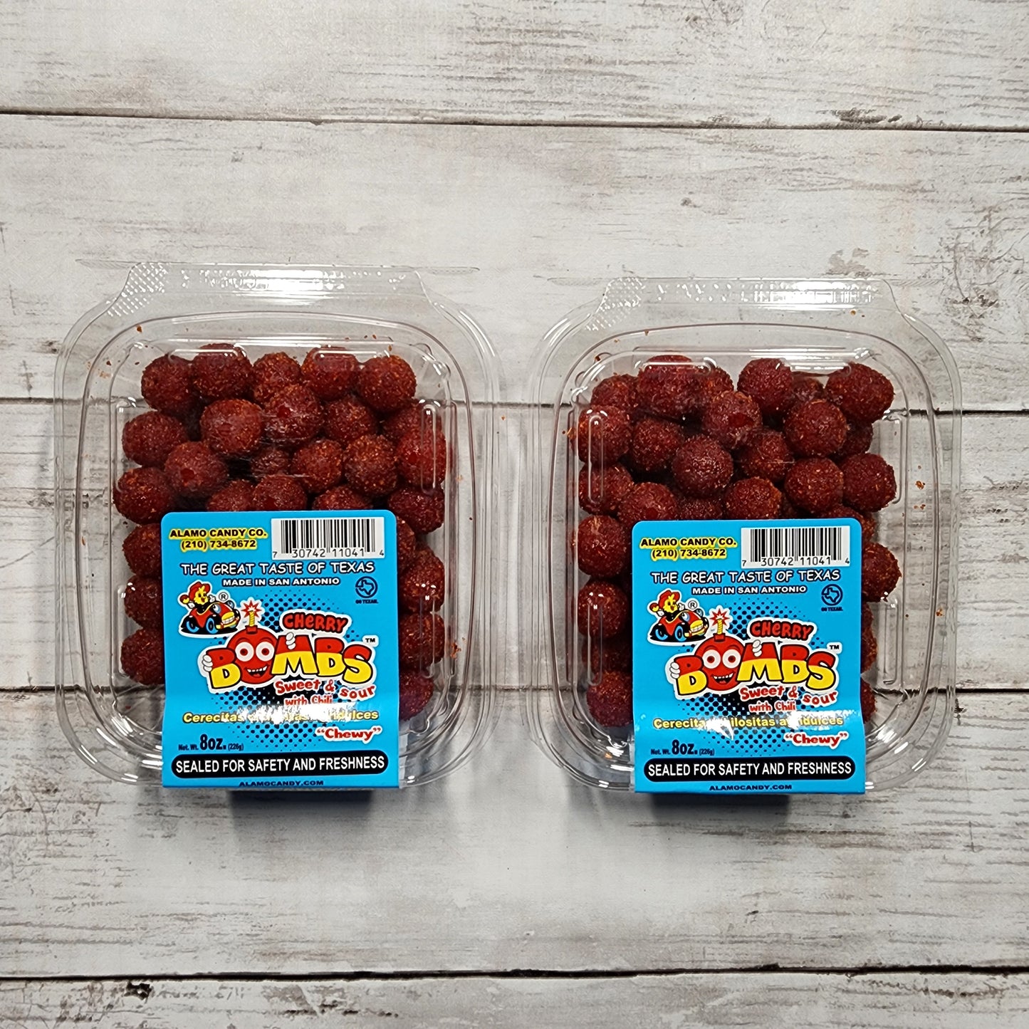 Alamo Candy Co. Cherry Bombs Sweet & Sour with Chili "Chewy" 8oz (2 Pack)