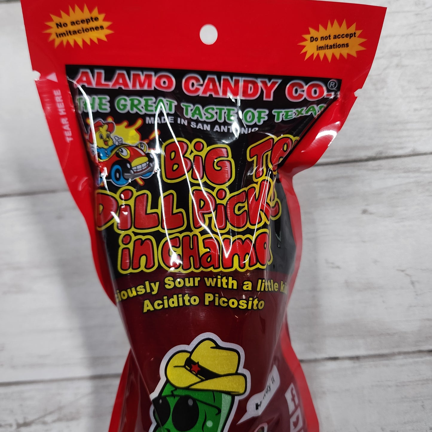 Alamo Candy Flavored Dill Pickles; Chamoy, Cherry, Jalapeno, Plain Dill
