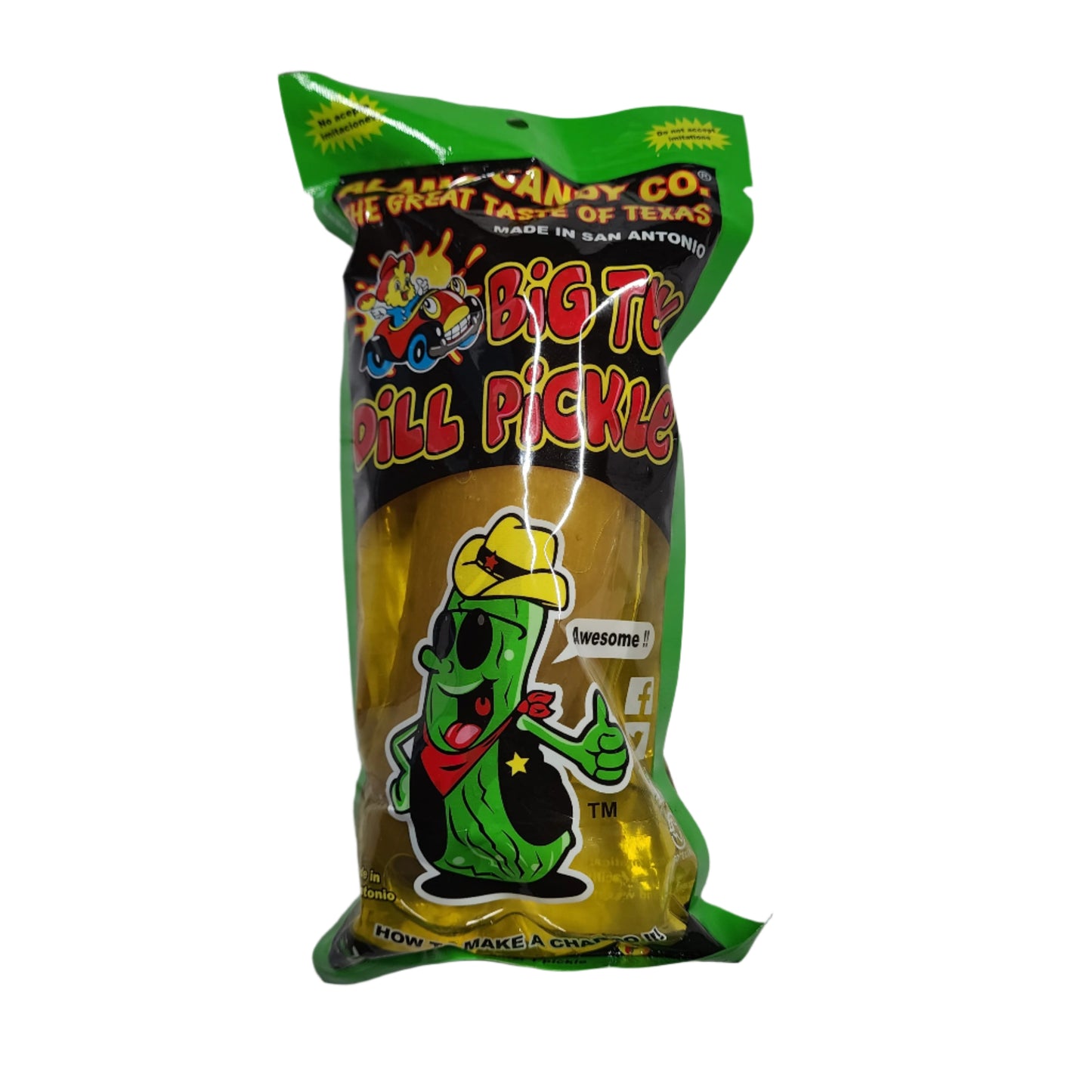 Alamo Candy Flavored Dill Pickles; Chamoy, Cherry, Jalapeno, Plain Dill