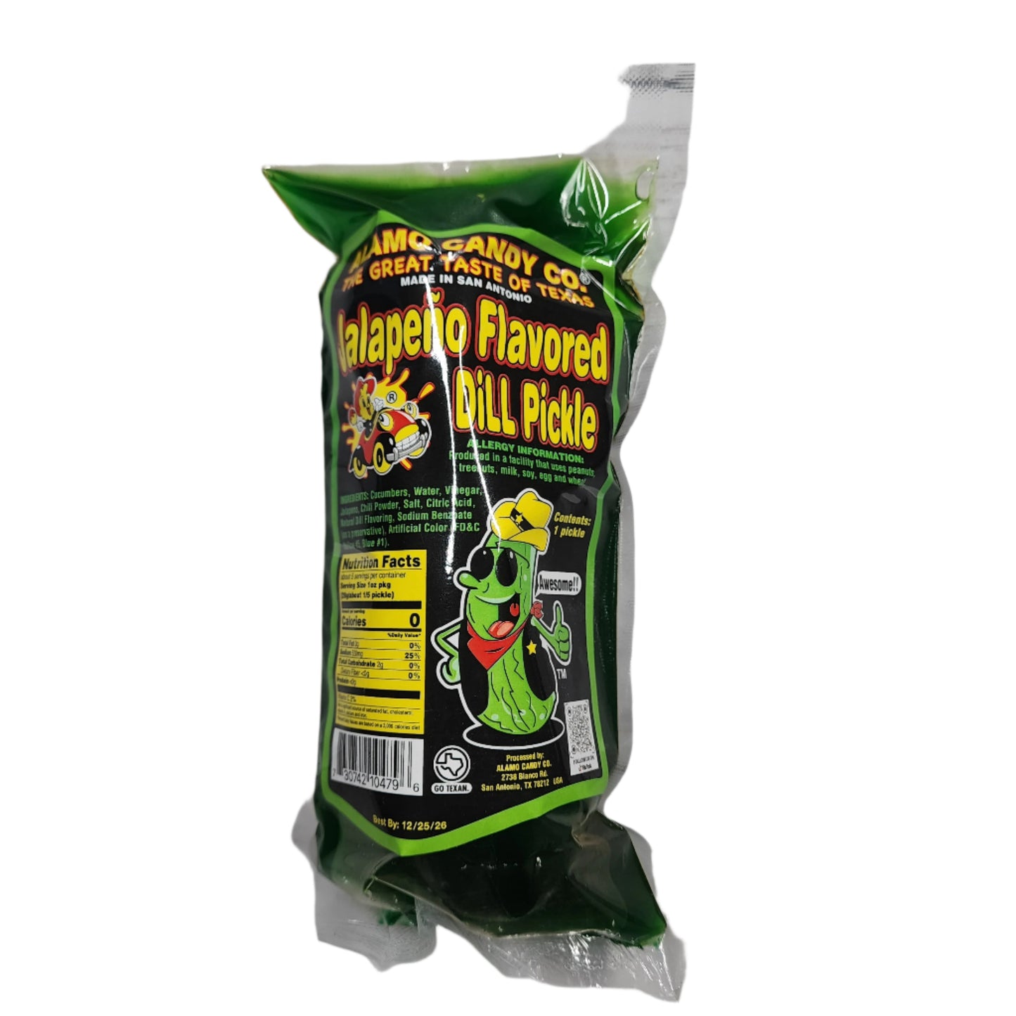 Alamo Candy Flavored Dill Pickles; Chamoy, Cherry, Jalapeno, Plain Dill