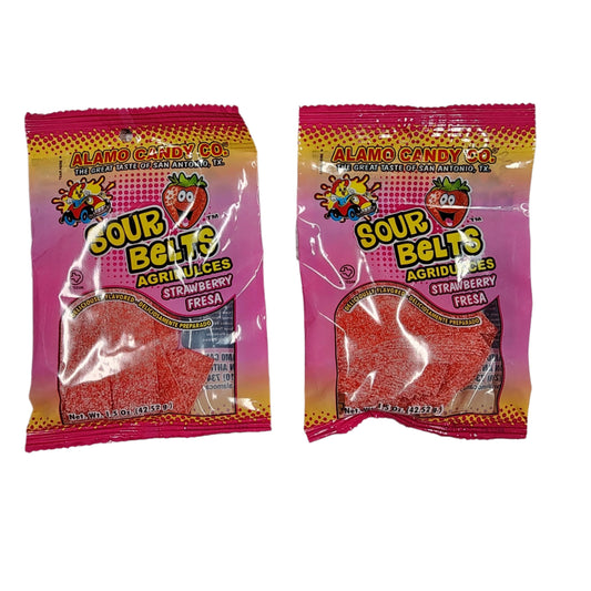 1.5oz Sour Belts Agridulces Strawberry Fresa 2 Pack