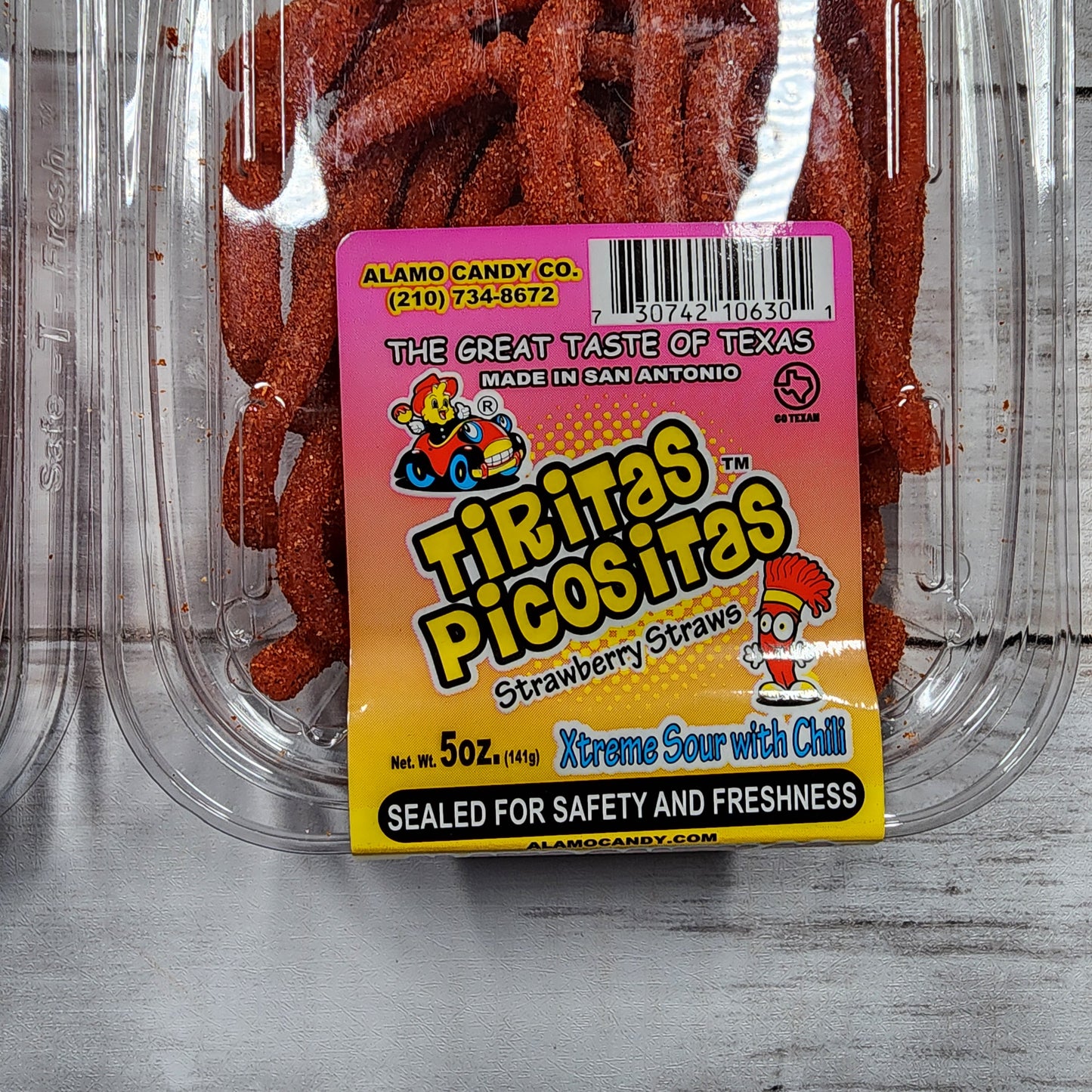 Tiritas Picositas Strawberry Straws Xtreme Sour with Chili 5oz(2 Pack) - Alamo Candy Co