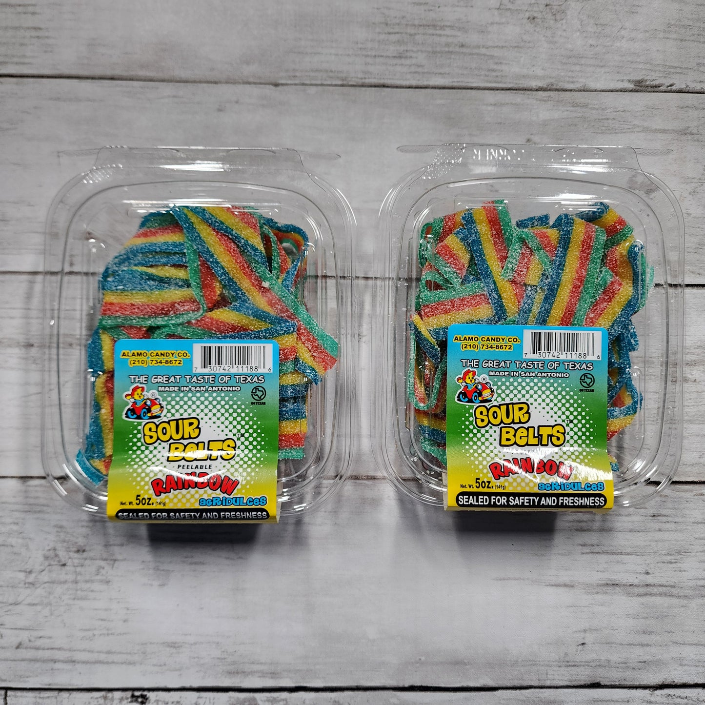 Sour Belts Peelable Rainbow Acribulces 5oz(2 Pack) - Alamo Candy Co