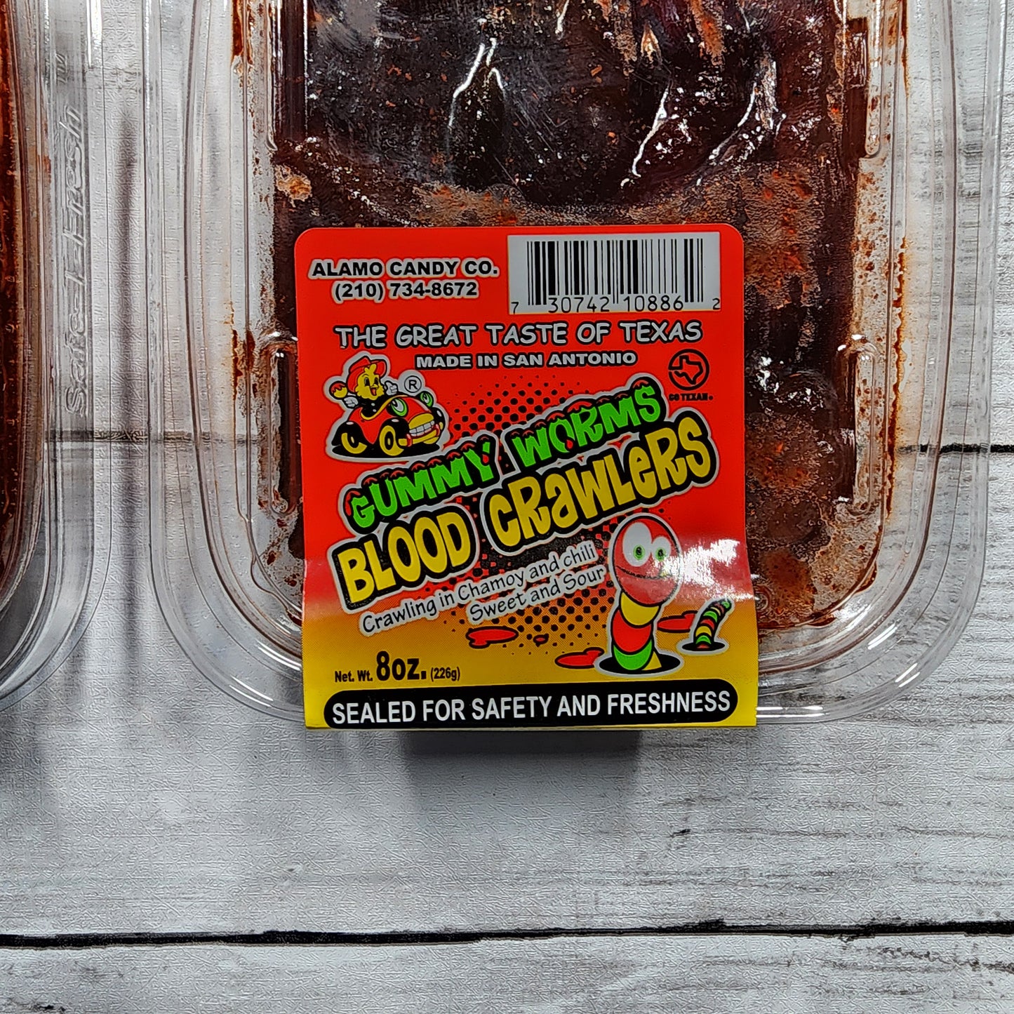 Gummy Worms Blood Crawlers Crawling in Chamoy and chili, Sweet and Sour 8oz(2 Pack) - Alamo Candy Co