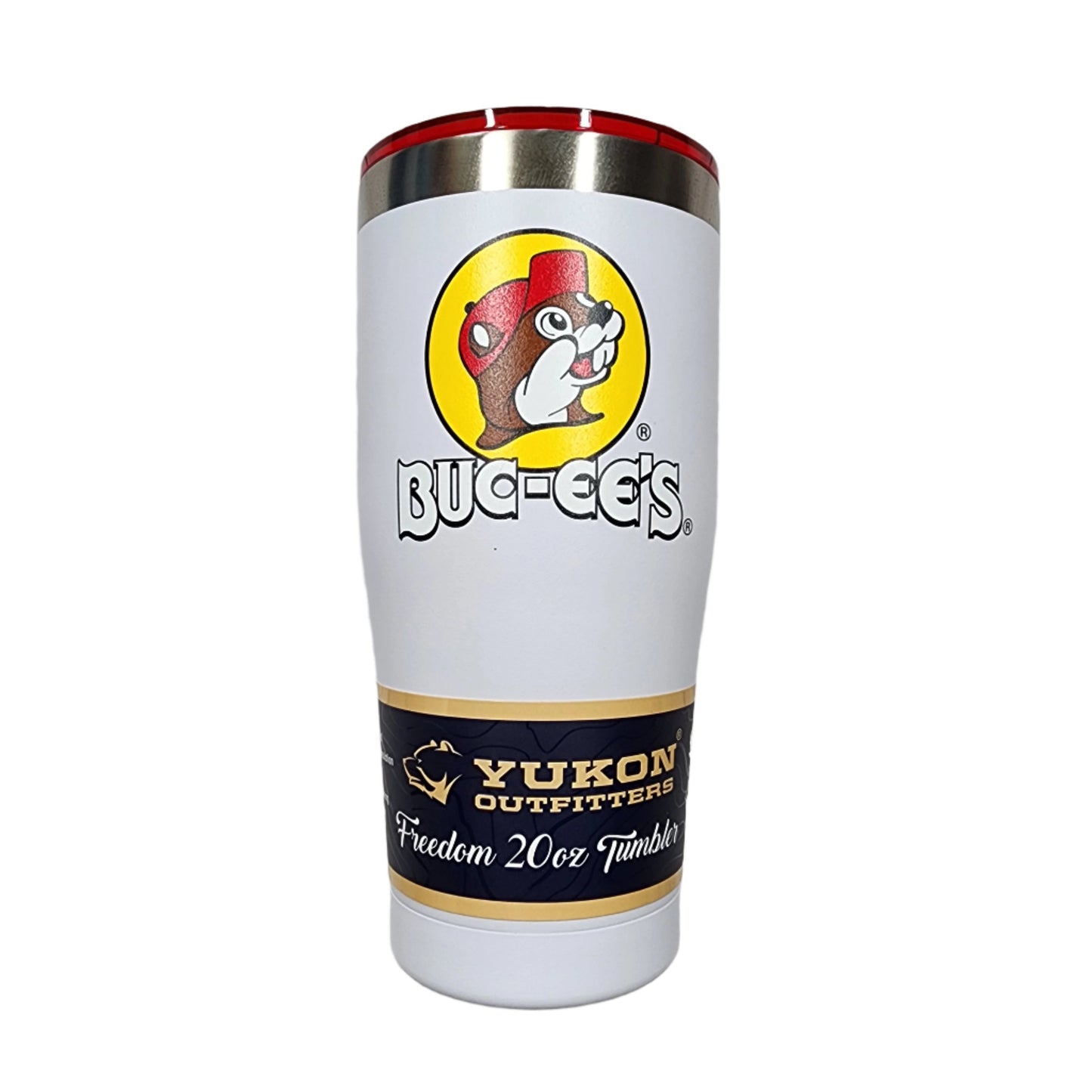 Buc-ee's White Stainless Steel Yukon Outfitters Freedom 20oz Tumbler