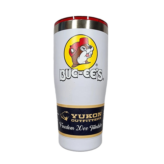 Buc-ee's White Stainless Steel Yukon Outfitters Freedom 20oz Tumbler