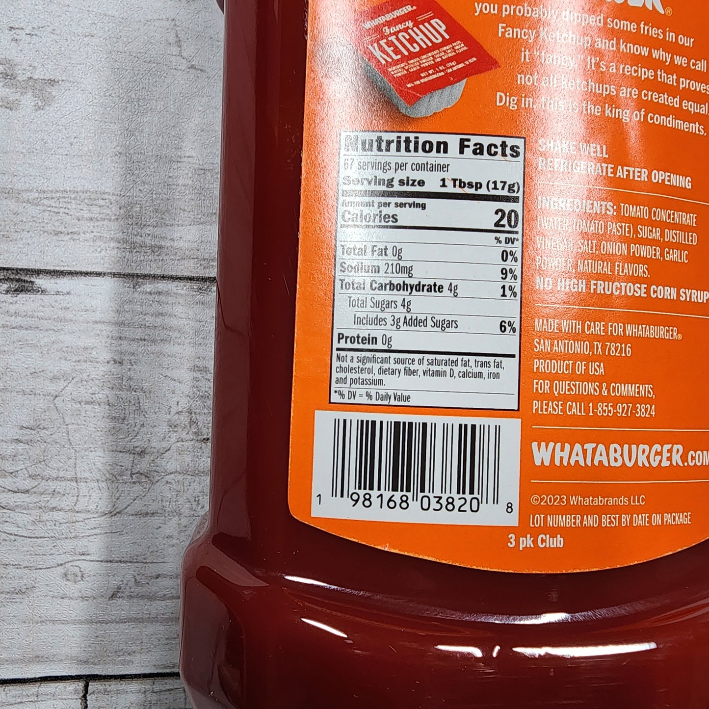 Whataburger Fancy Ketchup 40oz Bottle