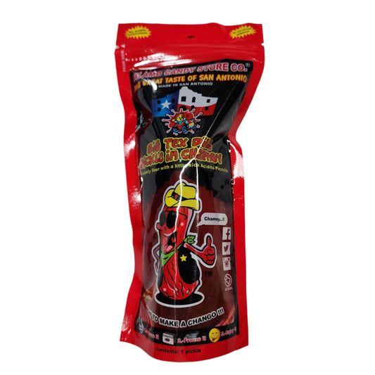Big Tex Dill Pickle in Chamoy – Alamo Candy Co. | Spicy & Sour Snack Made in San Antonio