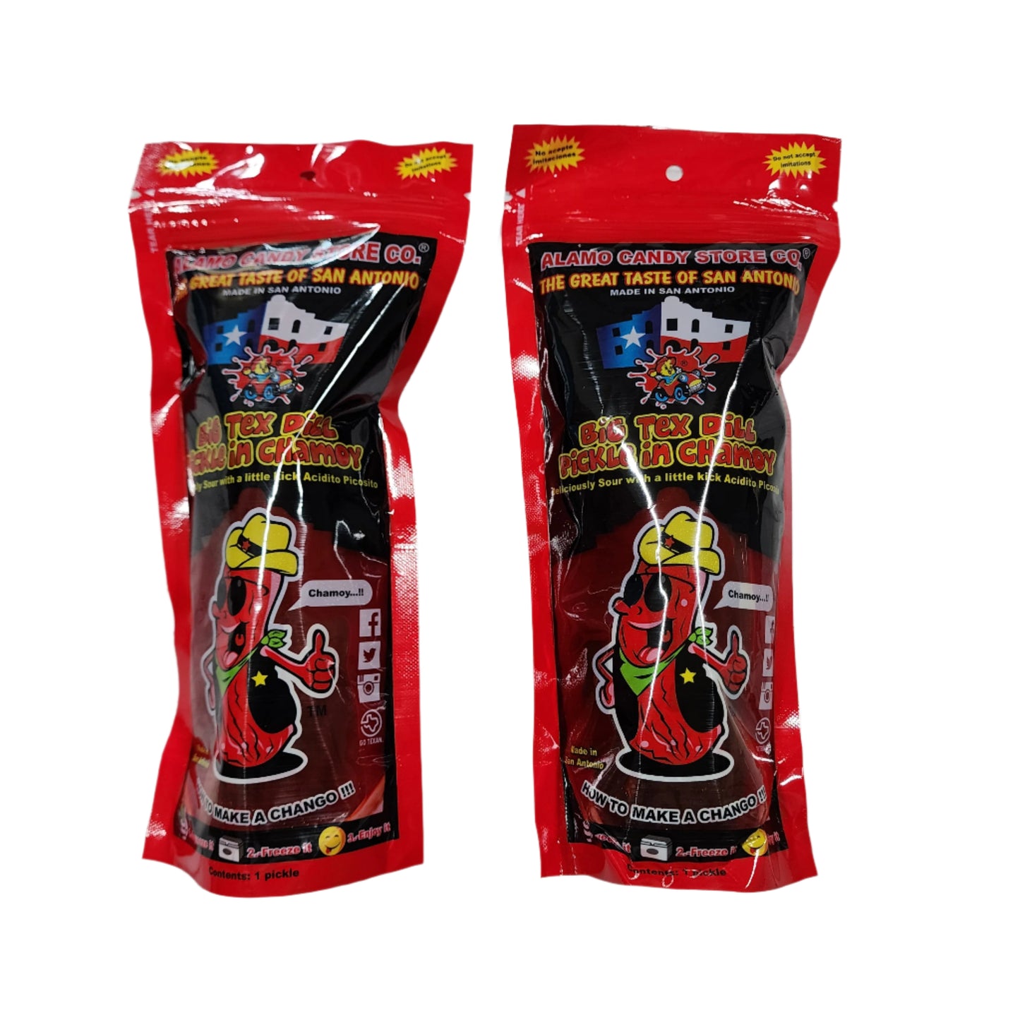 Big Tex Dill Pickle in Chamoy – Alamo Candy Co. | Spicy & Sour Snack Made in San Antonio