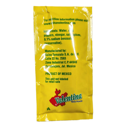 Valentina Mexican Hot Sauce Packet – 0.34 fl oz (10 ml) | Original Yellow Label