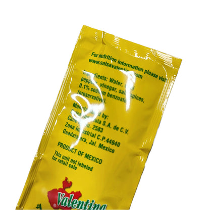 Valentina Mexican Hot Sauce Packet – 0.34 fl oz (10 ml) | Original Yellow Label