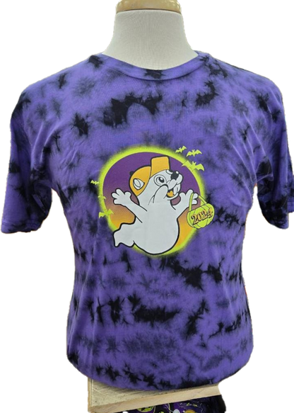 2024 Buc-ees Halloween "Hey Boo!" Glow In The Dark Purple Orange T Shirt