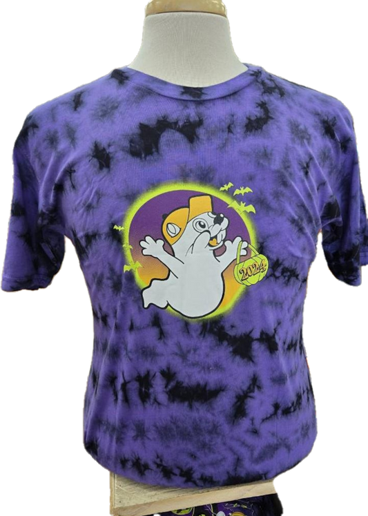 2024 Buc-ees Halloween "Hey Boo!" Glow In The Dark Purple Orange T Shirt