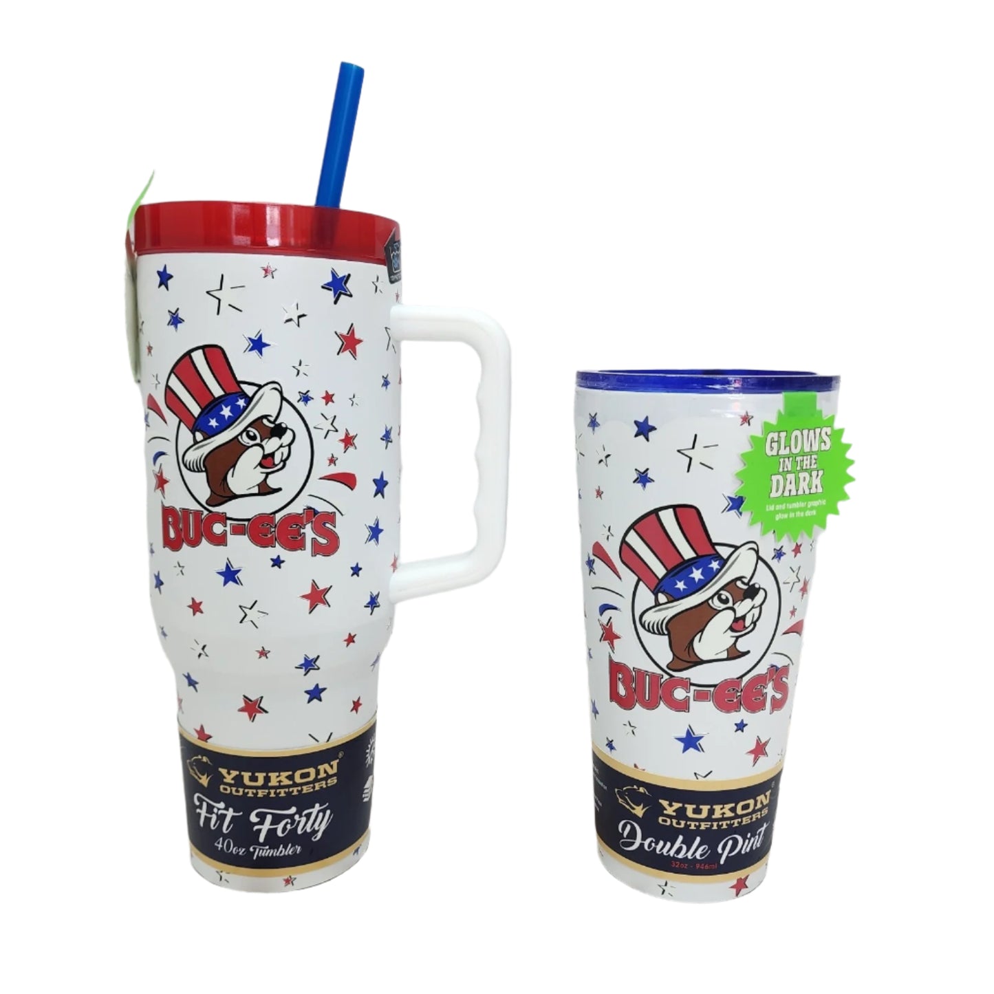 2025 Buc-ee's 4th of July Tumbler 40oz 32oz Glow Patriotic Cup NEW