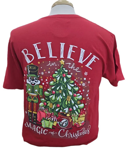 2024 Buc-ee's "Believe In The Magic Of Christmas" T Shirt Red Green White - New