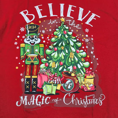 2024 Buc-ee's "Believe In The Magic Of Christmas" T Shirt Red Green White - New